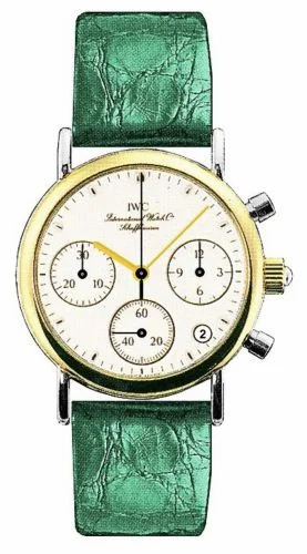 IWC Portofino Lady Chronograph MecaQuartz Stainless Steel / Yellow Gold / White / Alligator IW3730-16 (IW373016)
